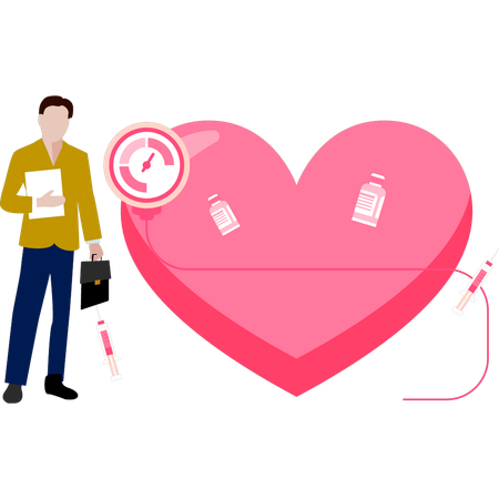 Heart specialist doctor treating heart  Illustration