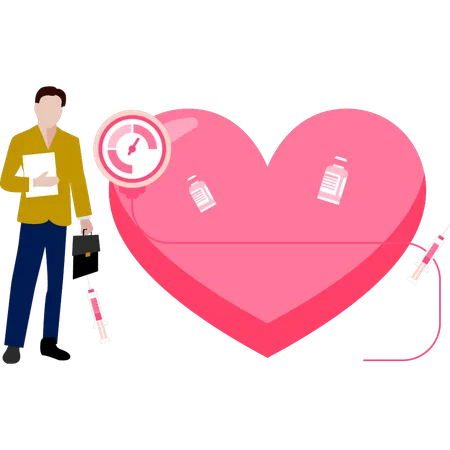 Heart specialist doctor treating heart  Illustration