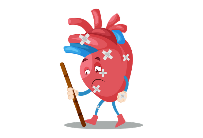 Best Premium Heart weakness Illustration download in PNG & Vector format