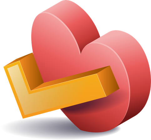 Heart with check mark  Illustration