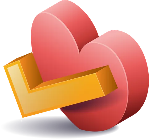 Heart with check mark  Illustration