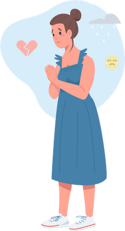 Heartbroken woman  Illustration