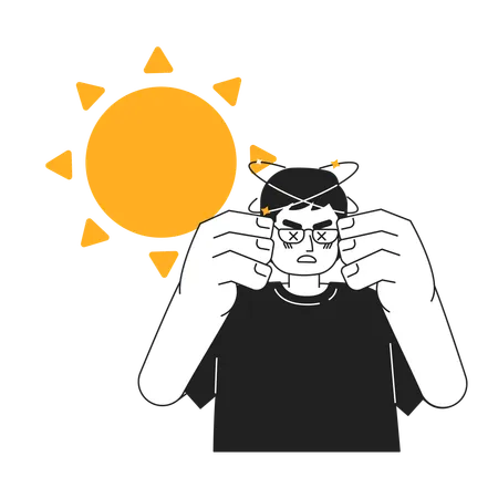 Heat stroke symptom  Illustration