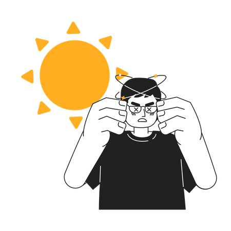 Heat stroke symptom  Illustration