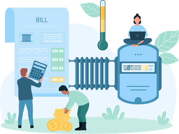 Heater meter reading  Illustration