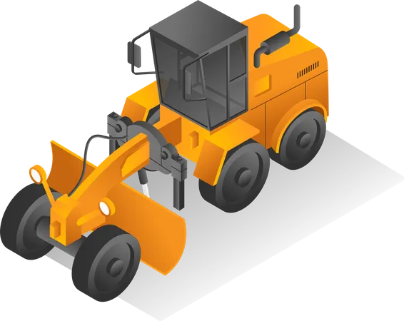 Heavy motor grader  Illustration