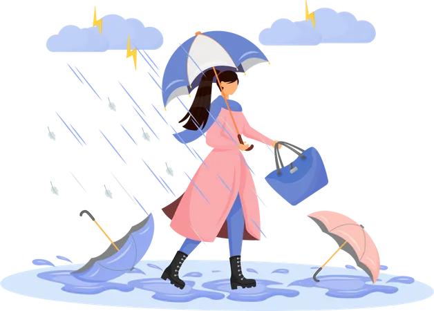 Heavy rainfall Illustration