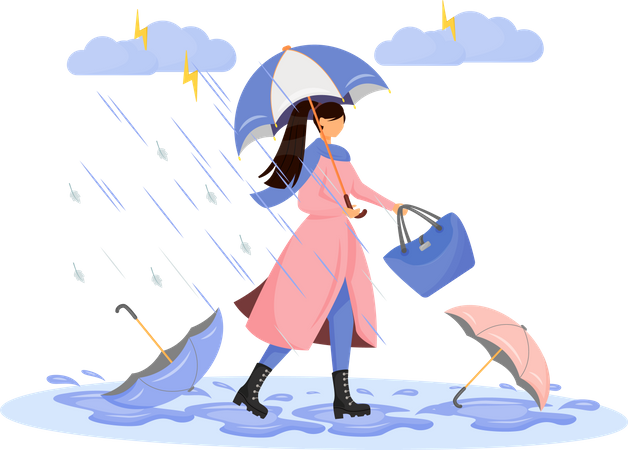 Heavy rainfall  Illustration