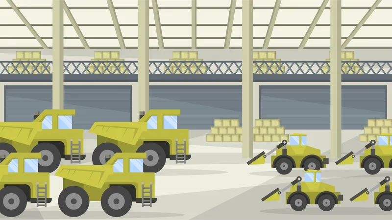 Heavy Vehicle Showroom  Illustration