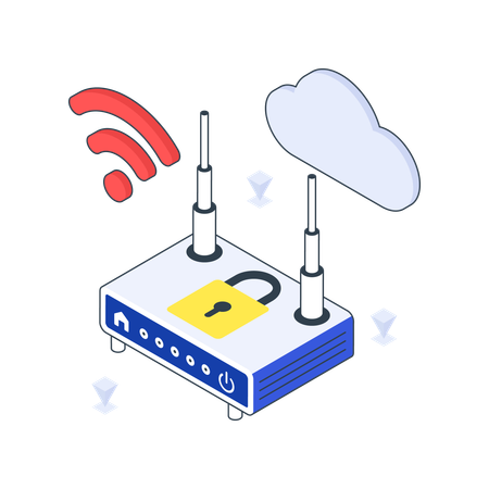 Hébergement Internet avec réseau cloud  Illustration