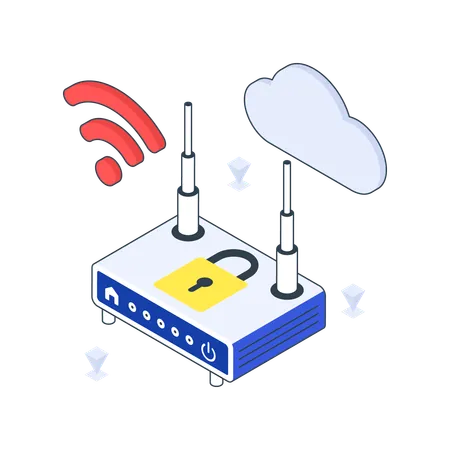 Hébergement Internet avec réseau cloud  Illustration