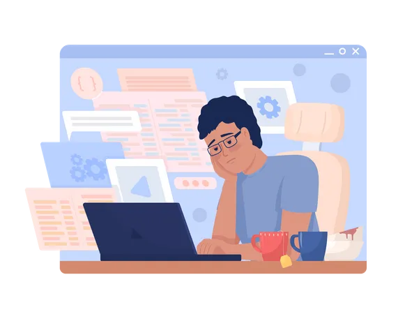 Hectic software engineer job  Illustration