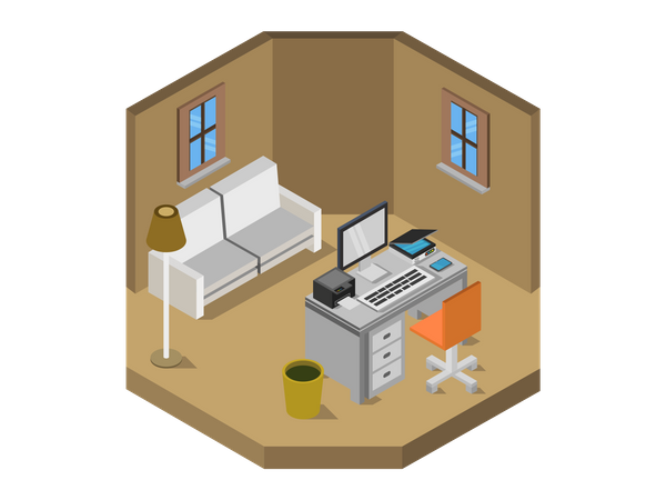 Heimbüro  Illustration
