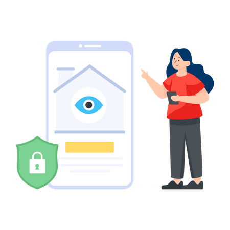 App für die Sicherheit zu Hause  Illustration
