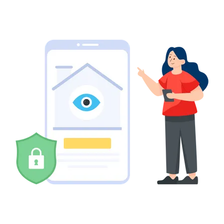 App für die Sicherheit zu Hause  Illustration