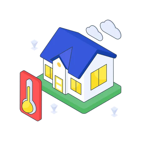 Temperatur zu Hause  Illustration