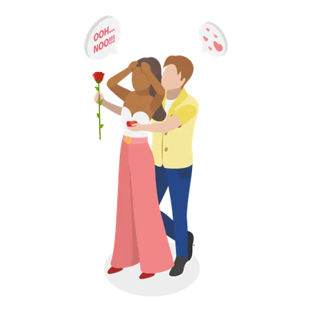 Ablehnung eines Heiratsantrags  Illustration