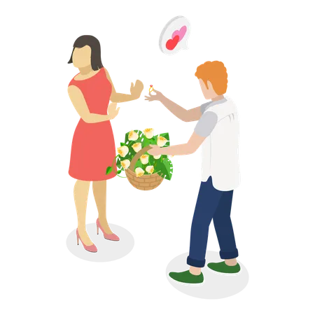 Ablehnung eines Heiratsantrags  Illustration