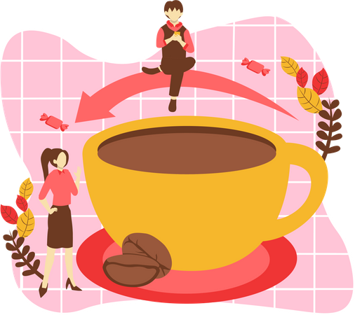 Heißer Kaffee  Illustration