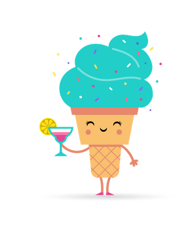 Dulce verano - helado  Ilustración