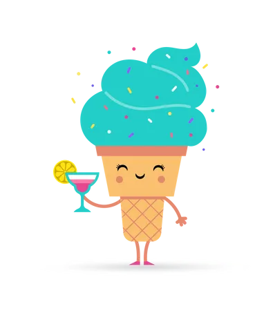 Dulce verano - helado  Ilustración