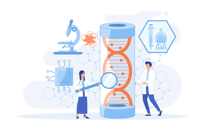 Processus d'étude du clone en spirale hélicoïdale  Illustration