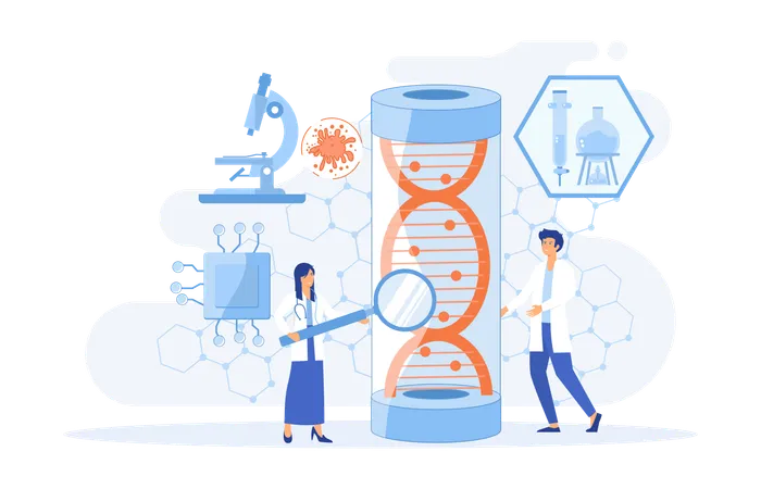 Processus d'étude du clone en spirale hélicoïdale  Illustration