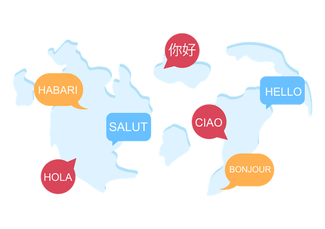 Hello in different languages  Illustration