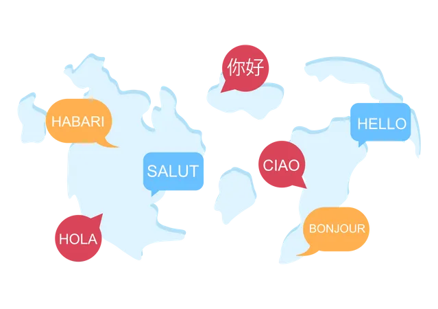Hello in different languages  Illustration