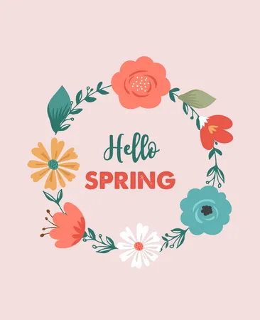 Hello Spring  Illustration