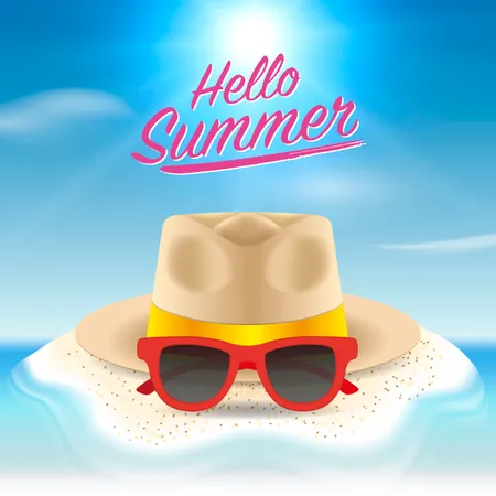 Hello summer background Illustration