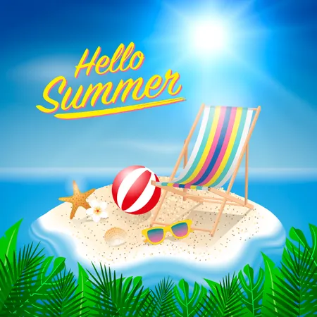 Hello summer background Illustration