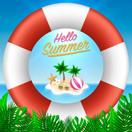 Hello summer background  Illustration