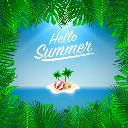 Hello summer background  Illustration