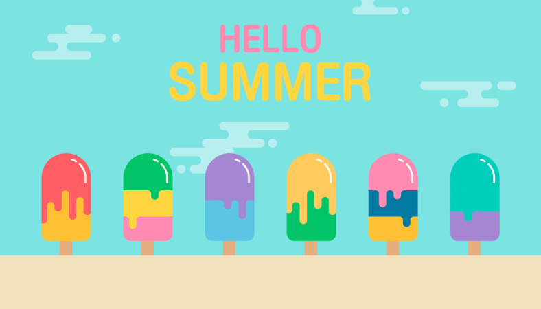 Hello summer background  Illustration