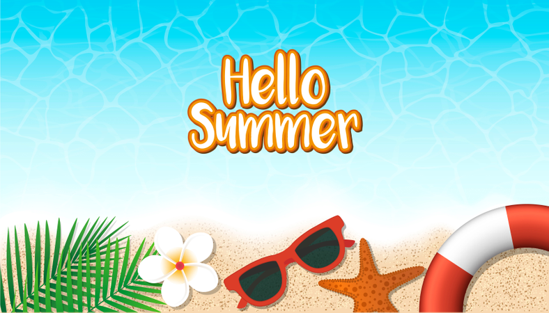 Hello summer holiday background Illustration