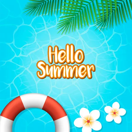 Hello summer holiday background Illustration