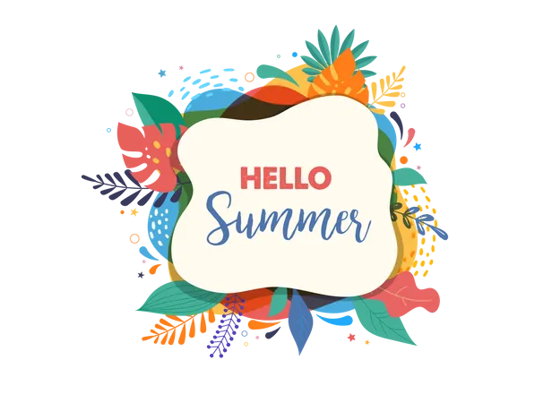 Hello summer poster  Illustration