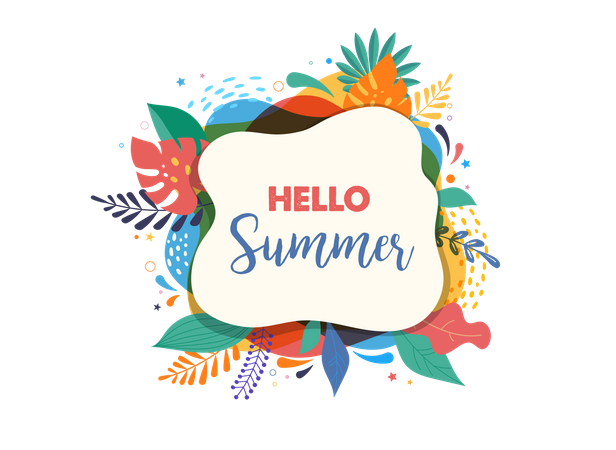 Hello summer poster  Illustration