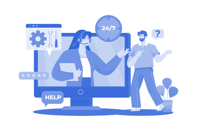 Help Desk Worker  Illustration