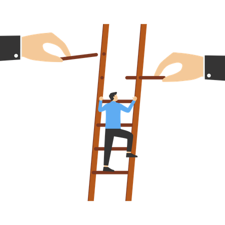 Help each other climb the obstacles to reach the goal  Illustration