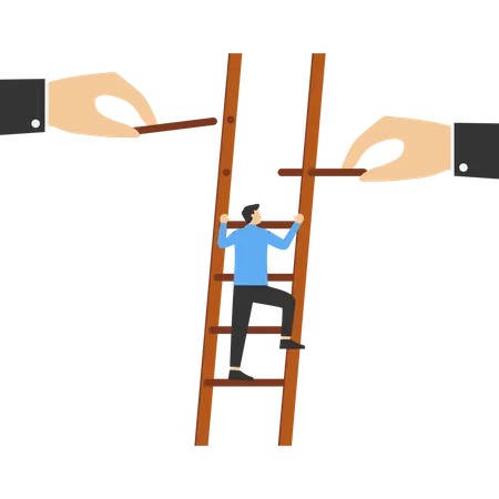 Help each other climb the obstacles to reach the goal  Illustration