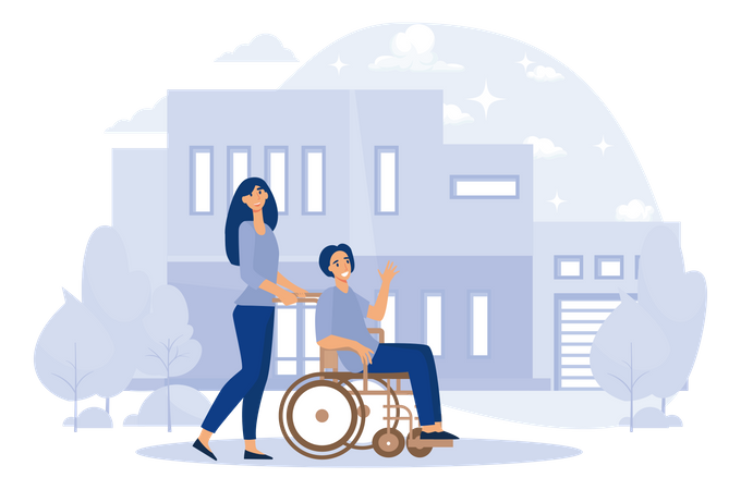 Help for disabled people  イラスト