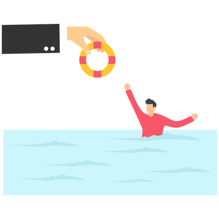 Help in business crisis Illustration