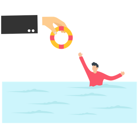 Help in business crisis  Illustration