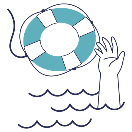 Help Lifebuoy  Illustration