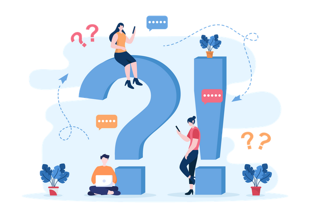 Helpdesk Questions and answers Illustration