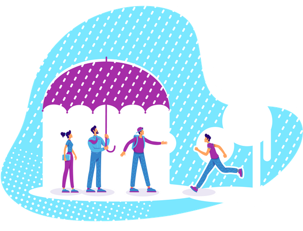 Helping members of business team Illustration