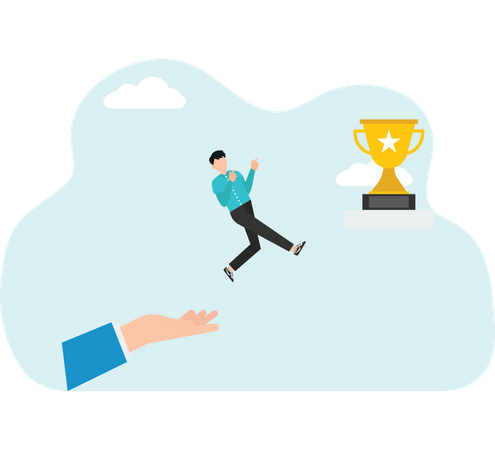 Helping or mentoring in paving the way to reach a goal Illustration