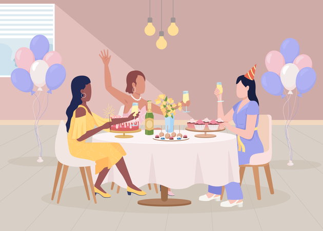 Hen party celebration  Illustration